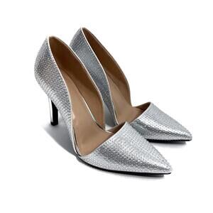 MIA Women’s Size 7 Silver Stones CIA d’Orsay Pointed Toe Pump High Heels NWT